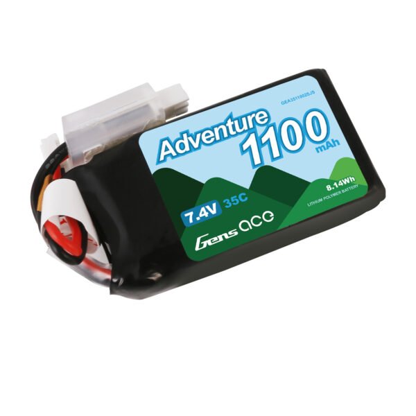 Batería Lipo Gens ace Adventure Series de 1100 mAh, 2S, 7,4 V, 35 C y conector JST-PHR