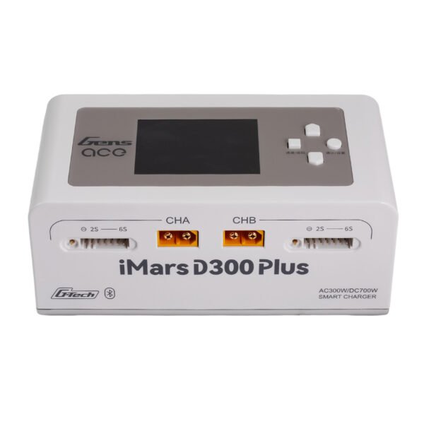 Cargador inteligente Gens ace iMars D300 Plus | Control por aplicación Bluetooth | G-Tech | Doble canal | Blanco