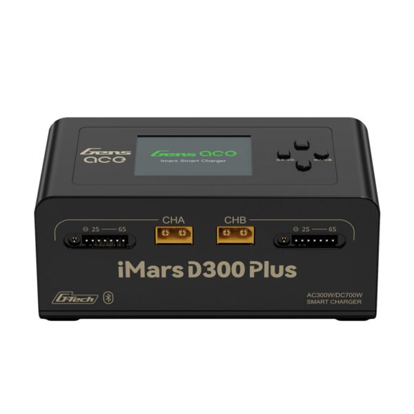 Cargador inteligente Gens ace iMars D300 Plus | Control por aplicación Bluetooth | G-Tech | Doble canal | Negro