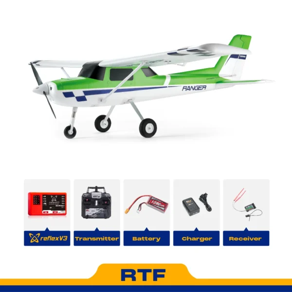 Avion FMS Ranger EP V2 de 1220 mm con estabilizador réflex V3 RTF Verde