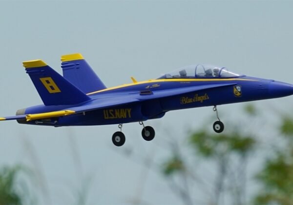 Avión RC F/A-18 Hornet Twin de 4 canales XFly-Model, modelo Blue Angels, con motor eléctrico de 40 mm, PNP
