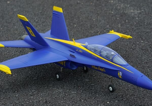 Avión RC F/A-18 Hornet Twin de 4 canales XFly-Model, modelo Blue Angels, con motor eléctrico de 40 mm, PNP