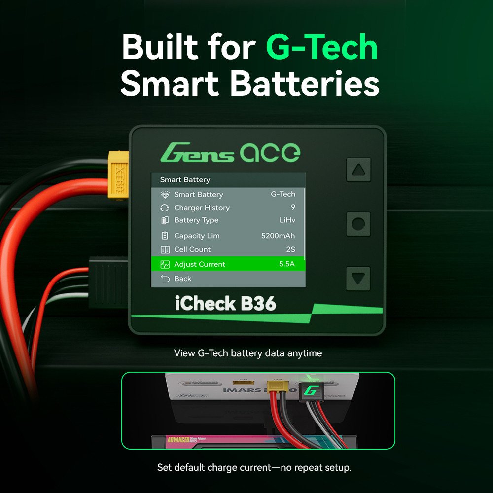 Gens ace iCheck B36 | Comprobador de baterías RC inteligentes - Imagen 5
