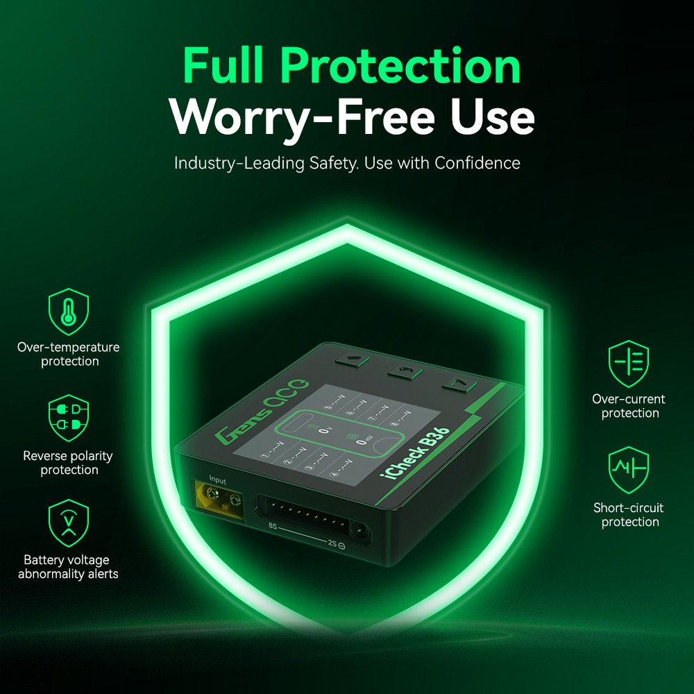 Gens ace iCheck B36 | Comprobador de baterías RC inteligentes - Imagen 9