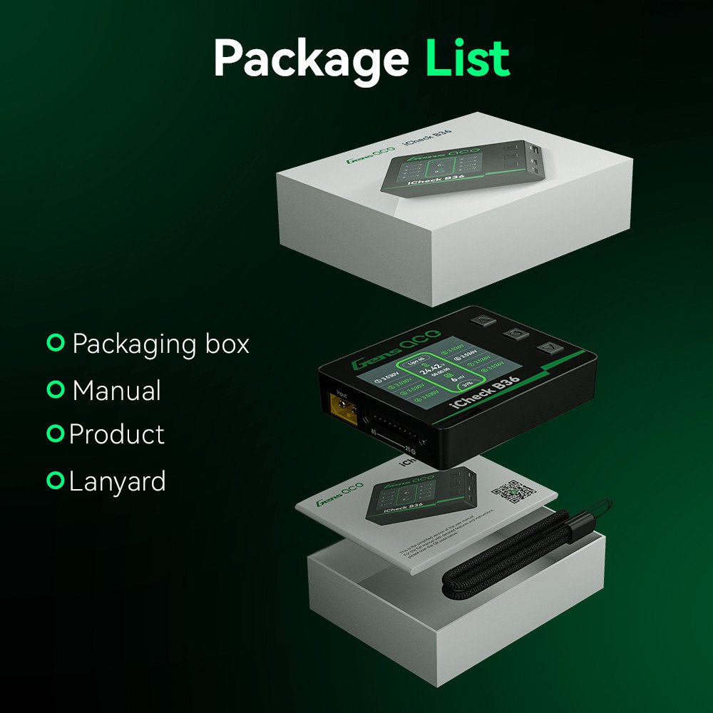 Gens ace iCheck B36 | Comprobador de baterías RC inteligentes - Imagen 11