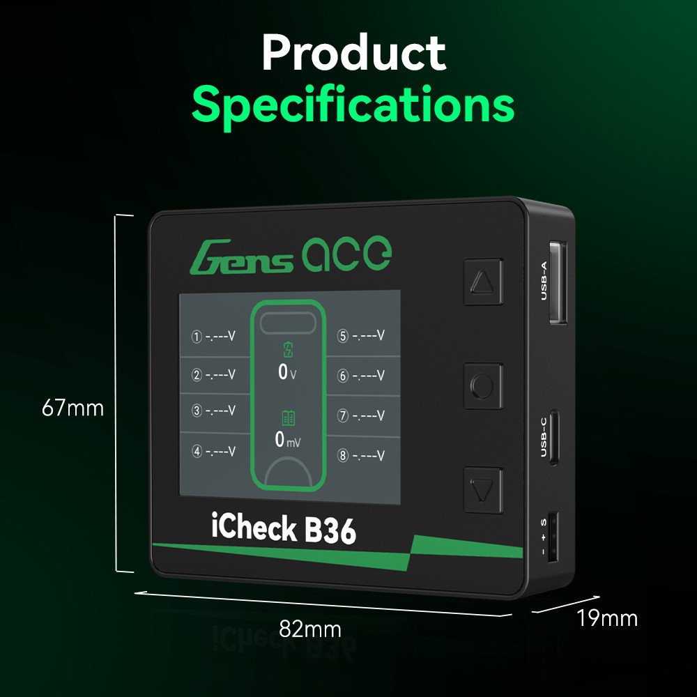 Gens ace iCheck B36 | Comprobador de baterías RC inteligentes - Imagen 12